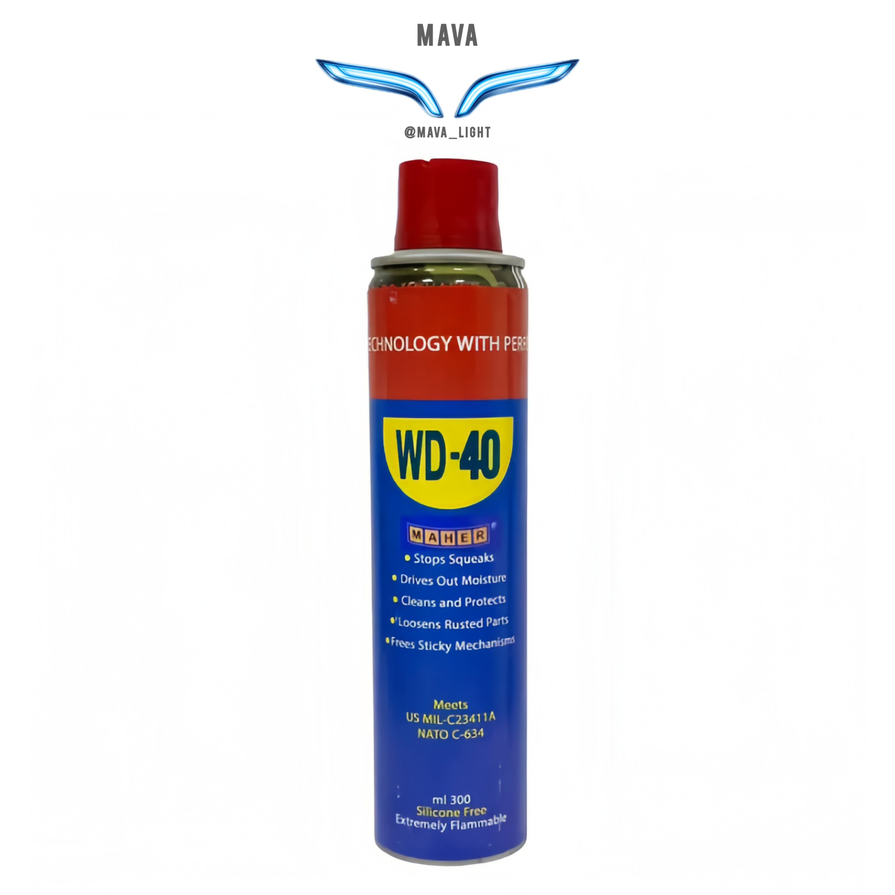 اسپری روان کننده مدل ماهر WD40 حجم ۳۰۰ میلی لیتر تکی