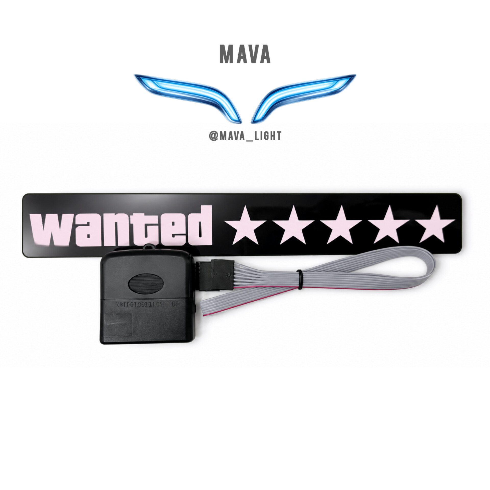استیکر چراغدار خودرو LED مدل Wanted
