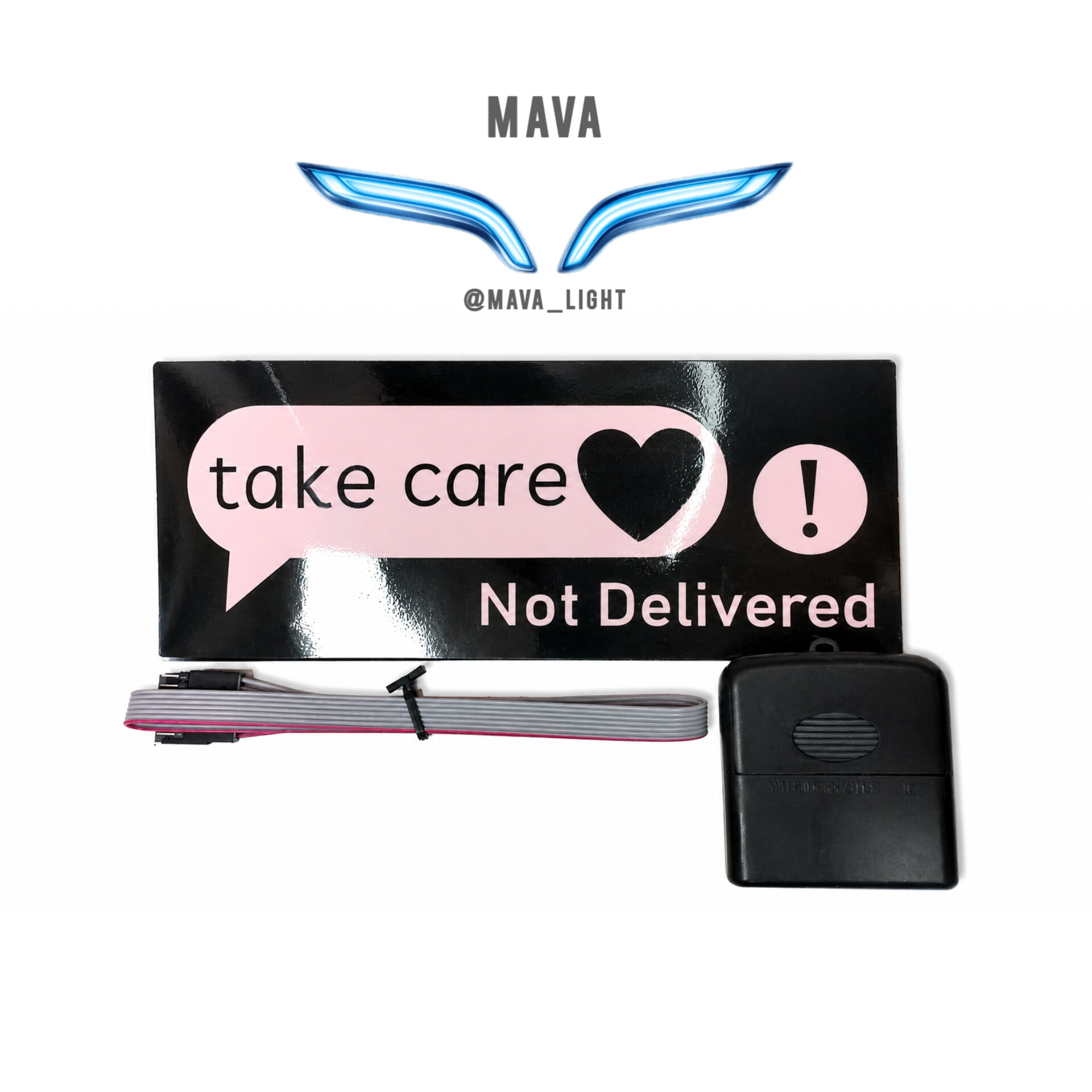 استیکر چراغدار خودرو LED مدل Take Care Pink
