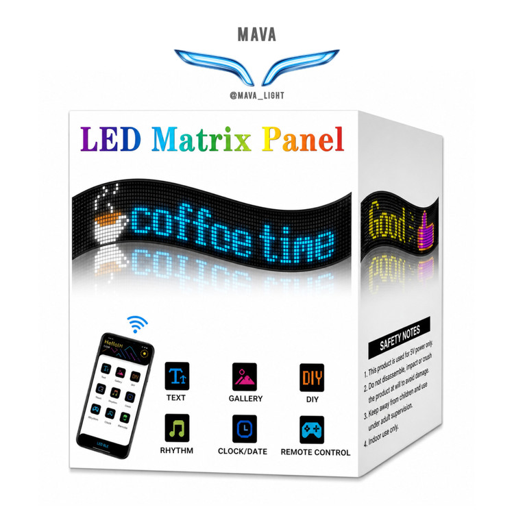 پنل LED ماتریسی RGB مدل 16×32 | نمایشگر LED موزیکال با ریموت و اپلیکیشن